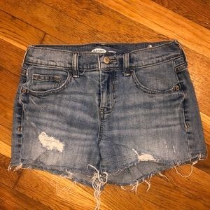 Distressed Jean boyfriend shorts